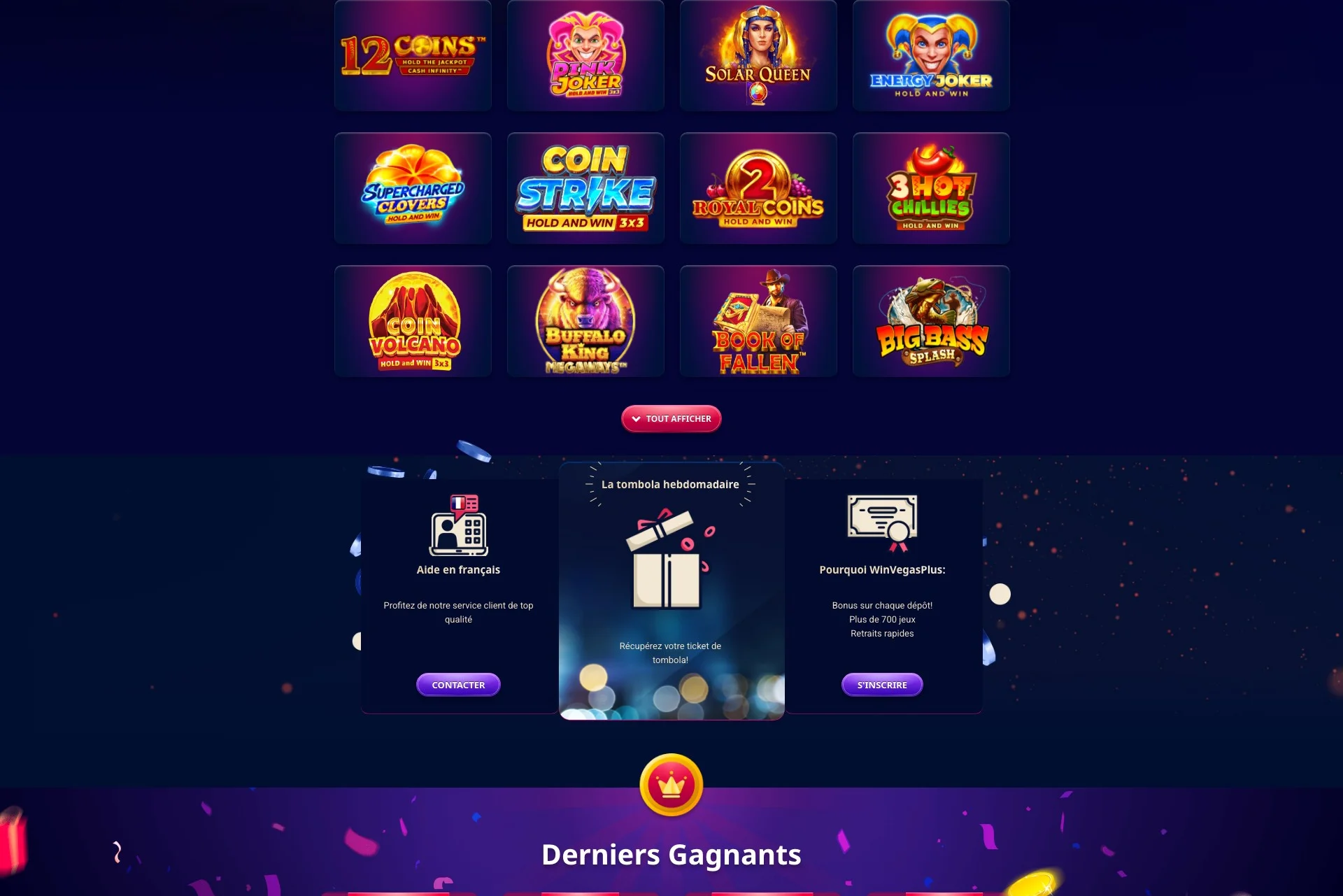 les jeux sur VegasPlus Casino